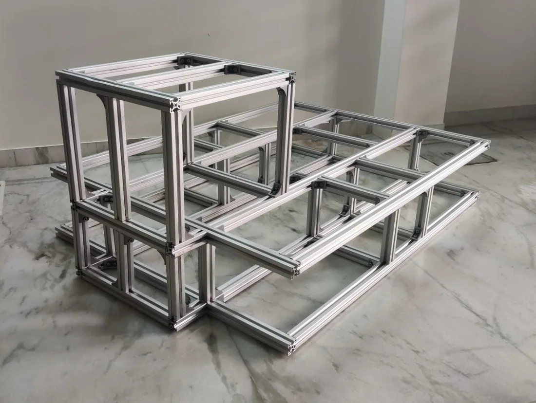 Welded steel chassis frames for a warehouse robot
