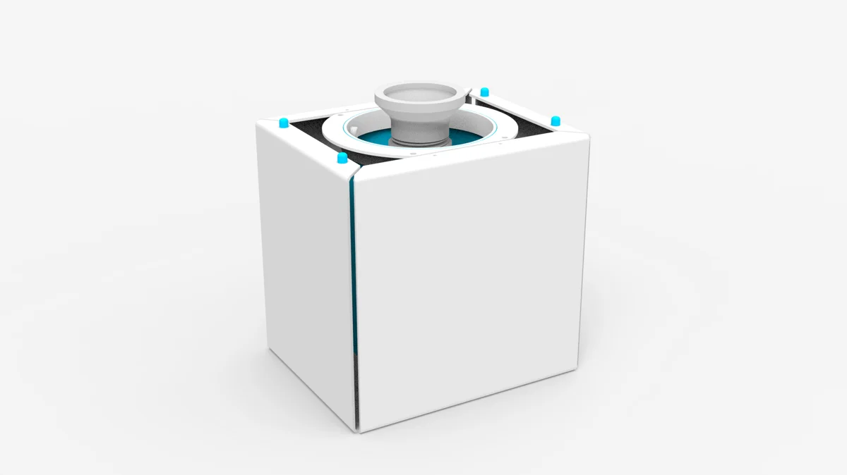 Box with Water WO Water sheet metal manufacturing variant, alternate angle