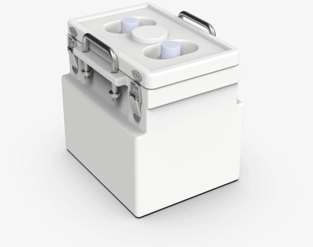 Box with Water WO Water SLA-printed enclosure with suspended internal wells
