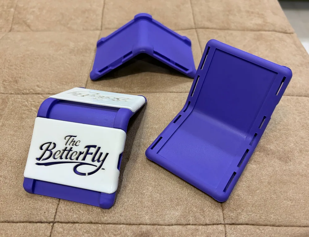 Purple fitness cuff shells with a white branded insert