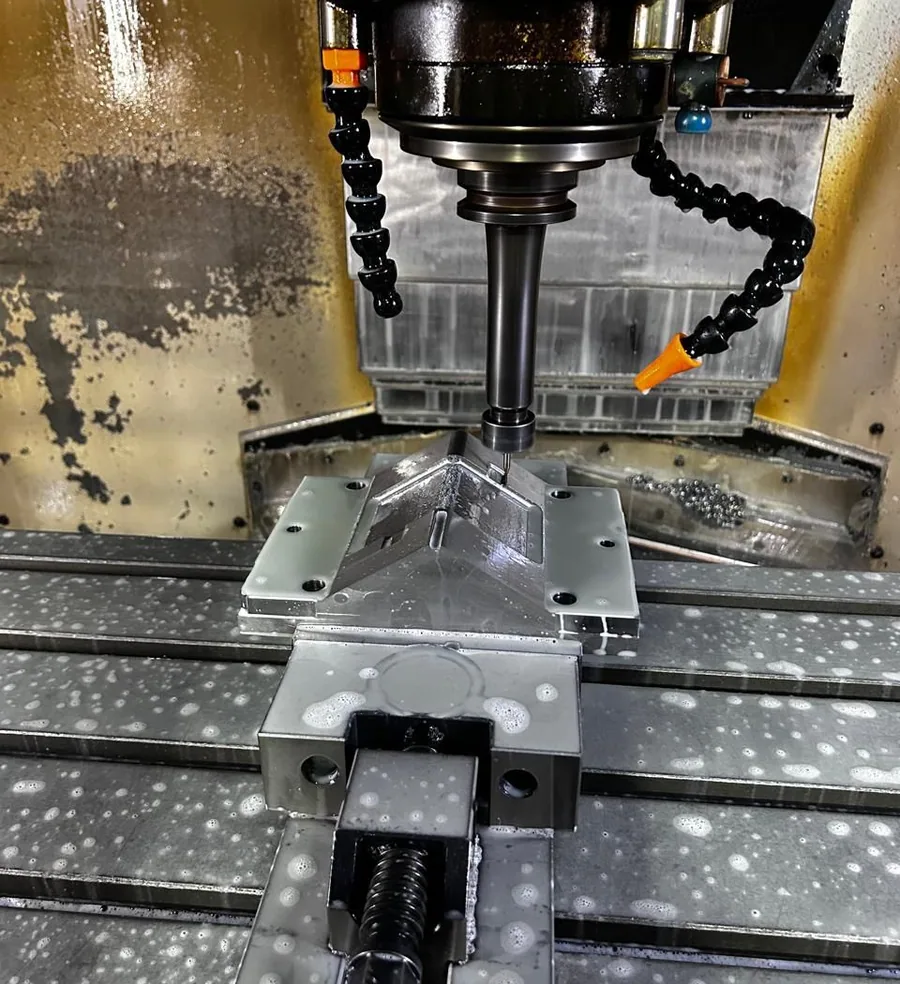 CNC machining an injection mold at CADLETE