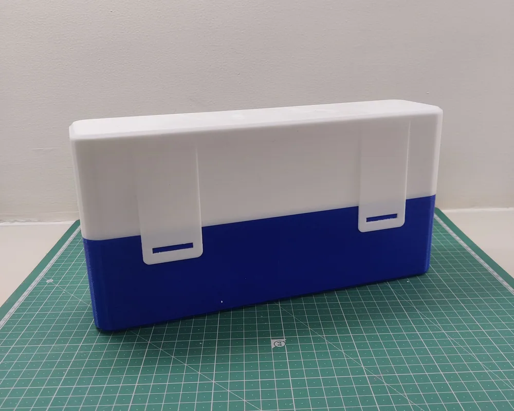 3D printed blue and white storage case for the Hobby Helper