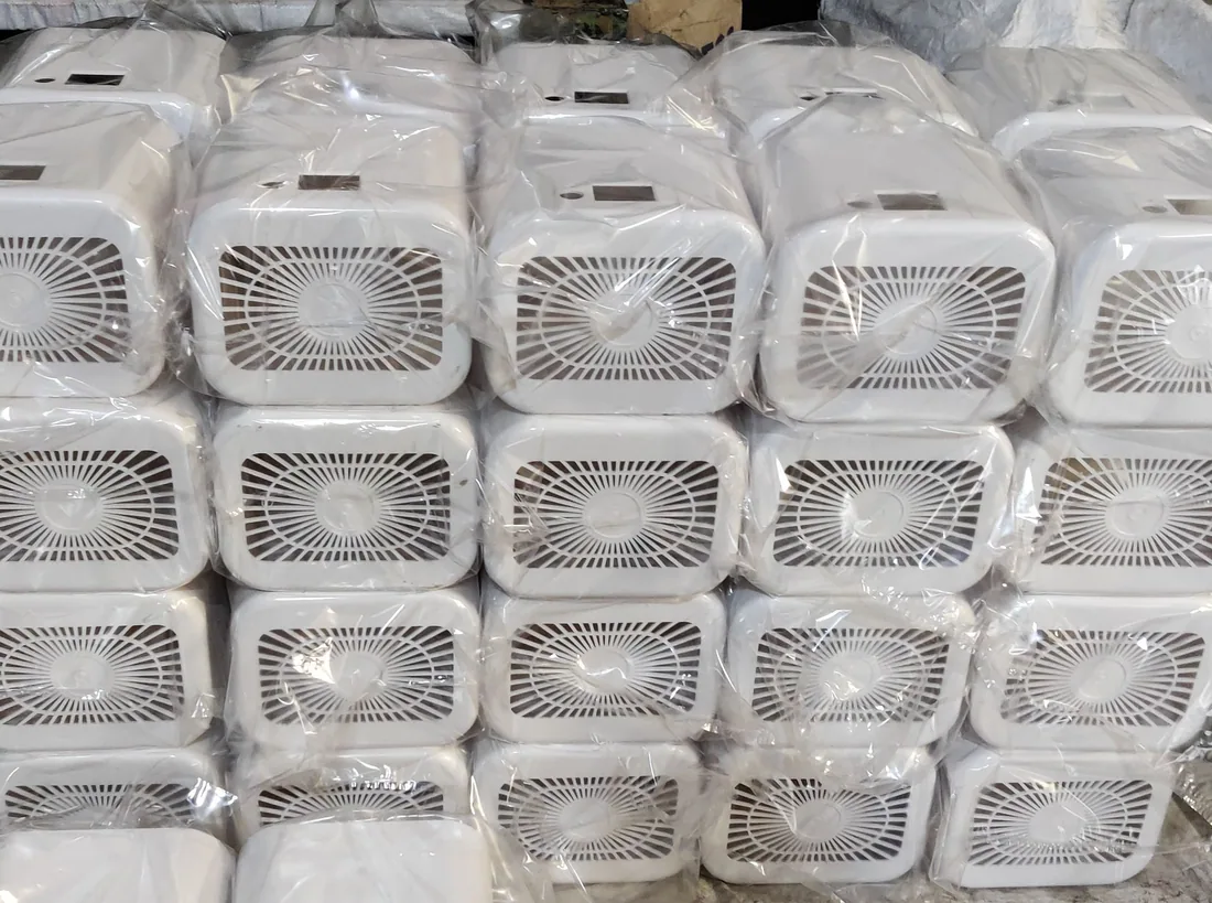 Air purifiers wrapped after a production run