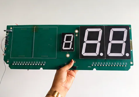 Fabricated display PCB for a scoreboard