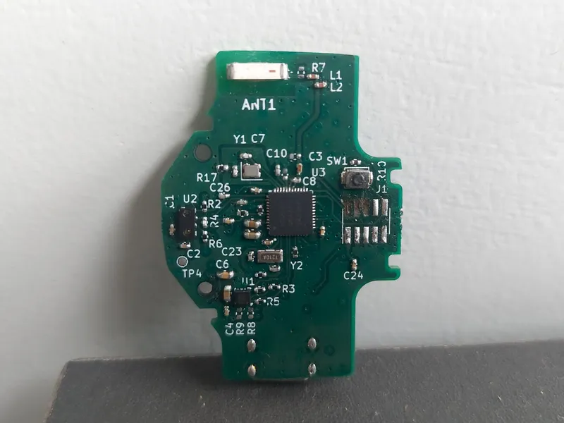 Assembled ultra-low-power BLE PCB for the smart helmet sensor