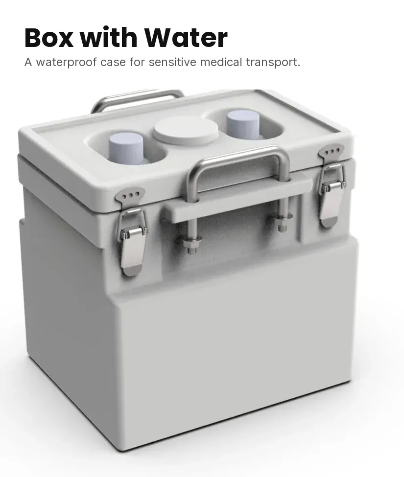 Box with Water WO Water: Ein wasserdichter Behälter für den Medizintransport