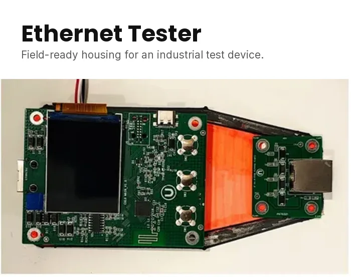 Ethernet Tester: Feldtaugliches Gehäuse für ein industrielles Testgerät