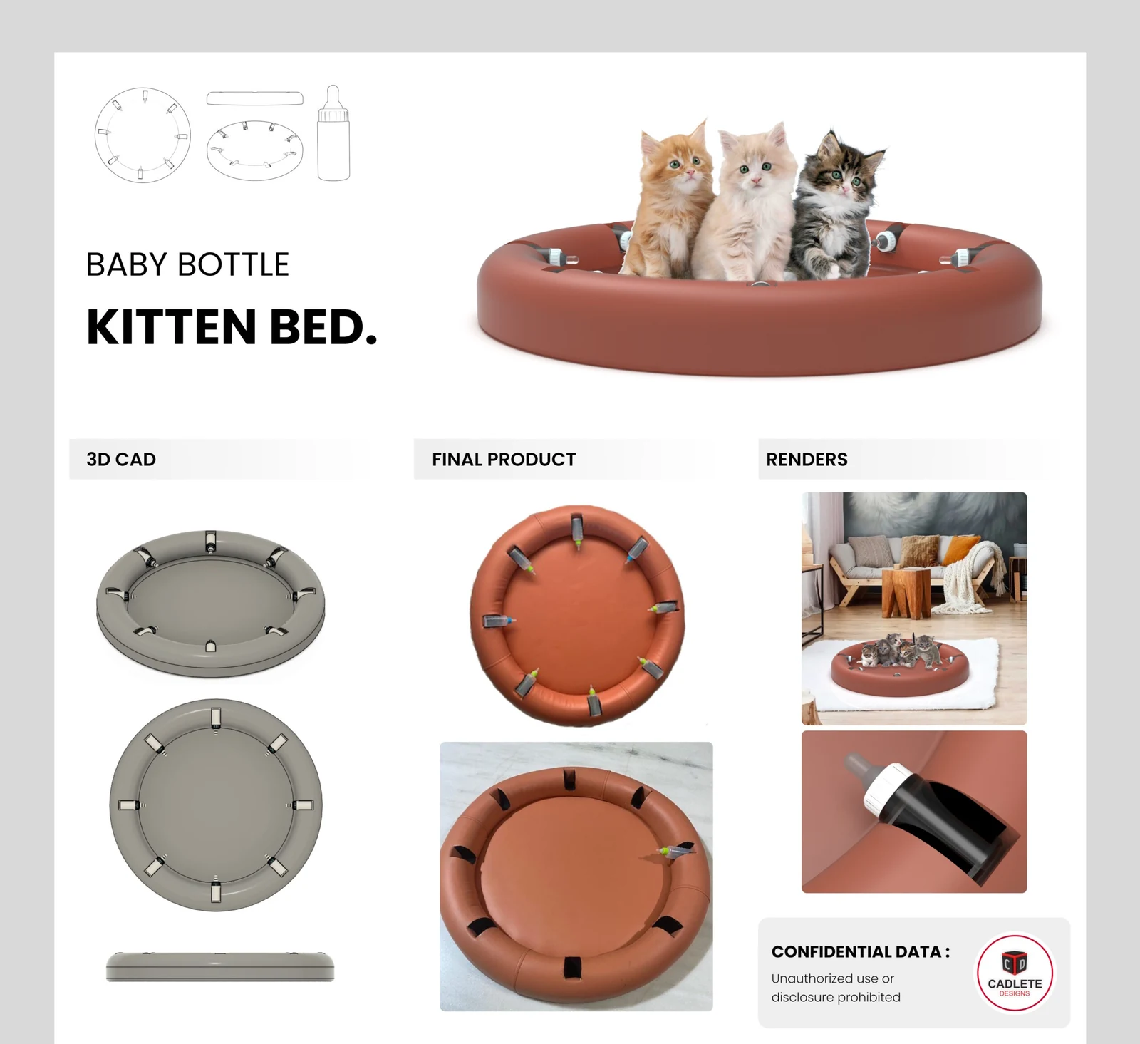 Baby Bottle Bed circular multi-bottle feeding station