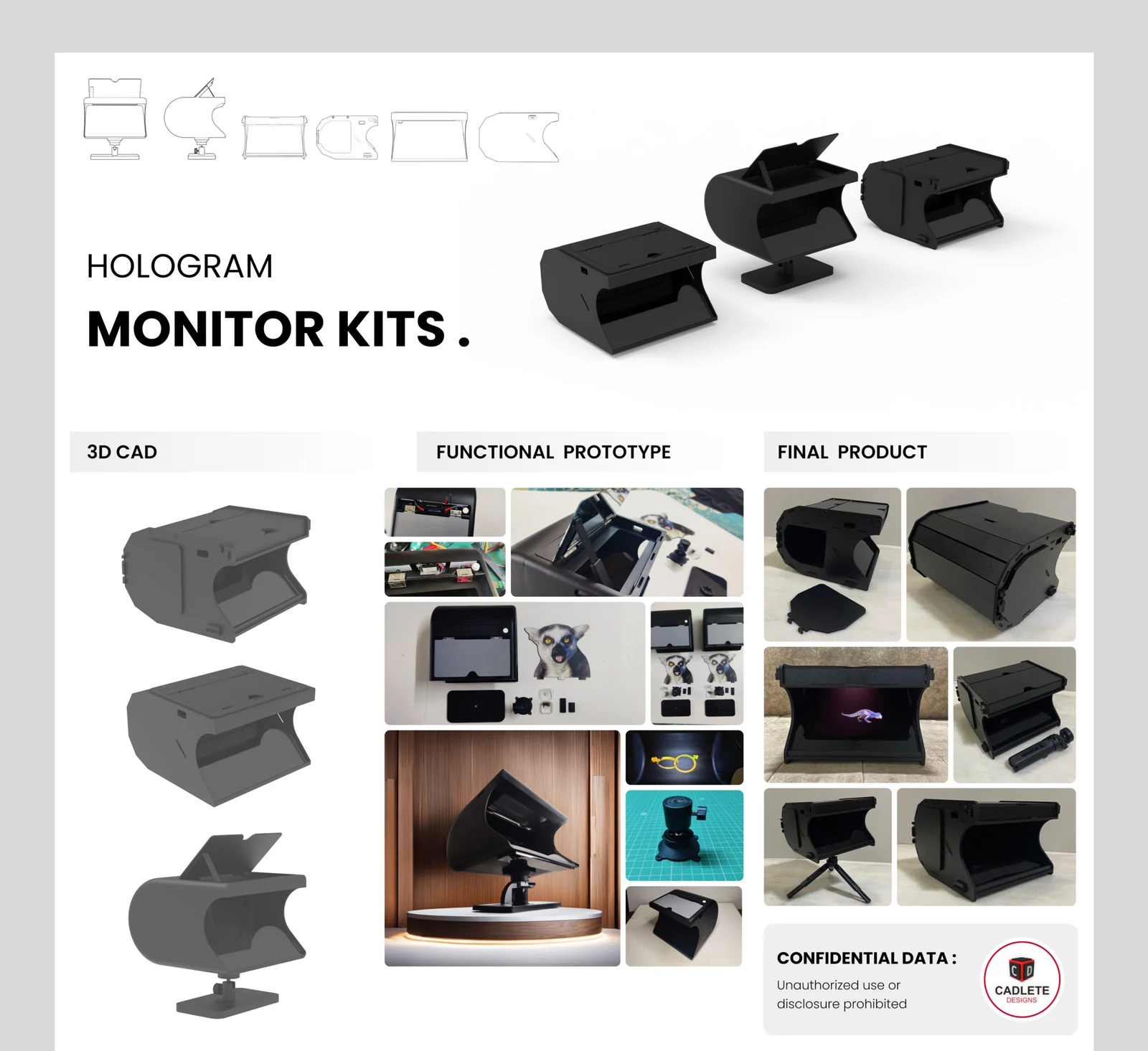 DIY Hologram Kit, laser-cut MDF STEM kit projecting a 3D hologram