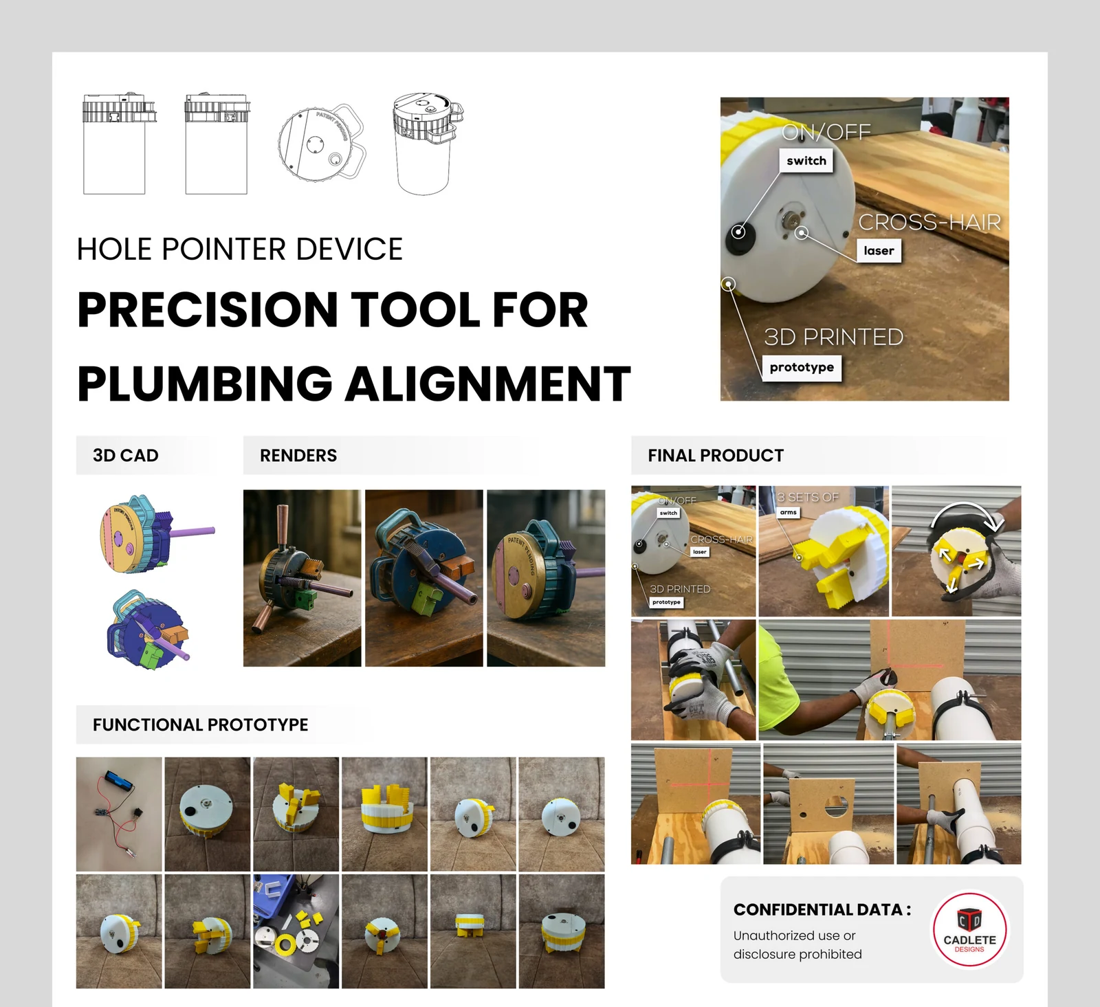Hole Pointer Device laser alignment tool for plumbing installation