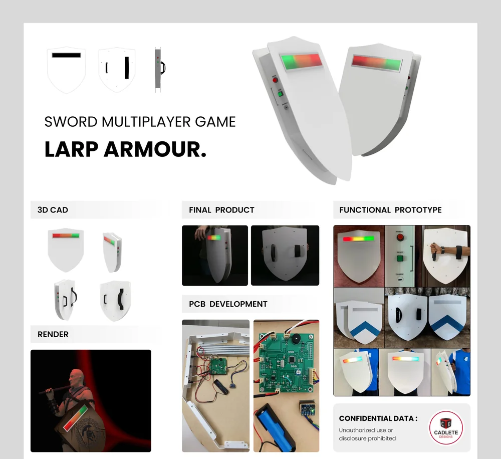 Electronic LARP Combat Armour, a real product design and manufacturing project by CADLETE Designs