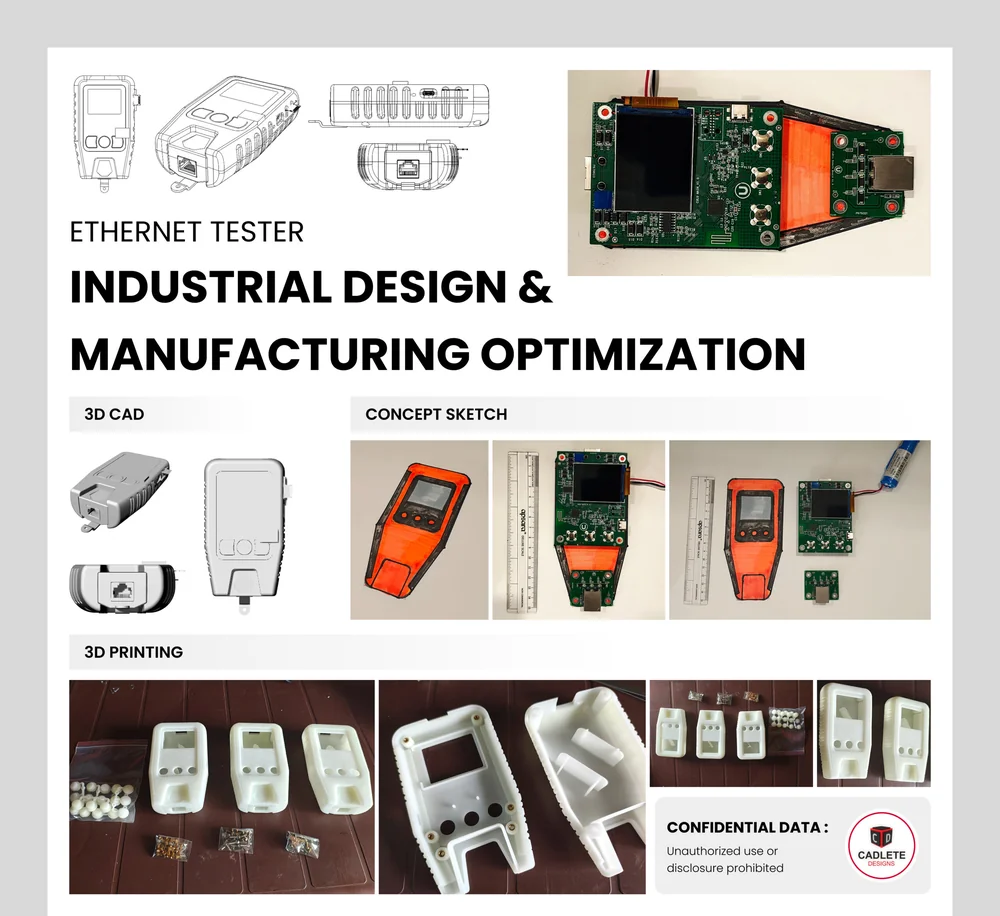 Ethernet Tester, a real product design and manufacturing project by CADLETE Designs