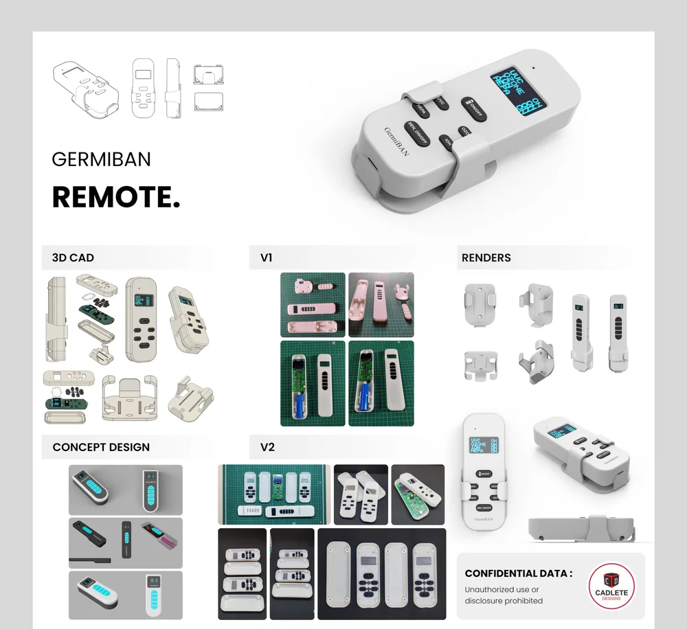 GermiBAN Remote, a real product design and manufacturing project by CADLETE Designs
