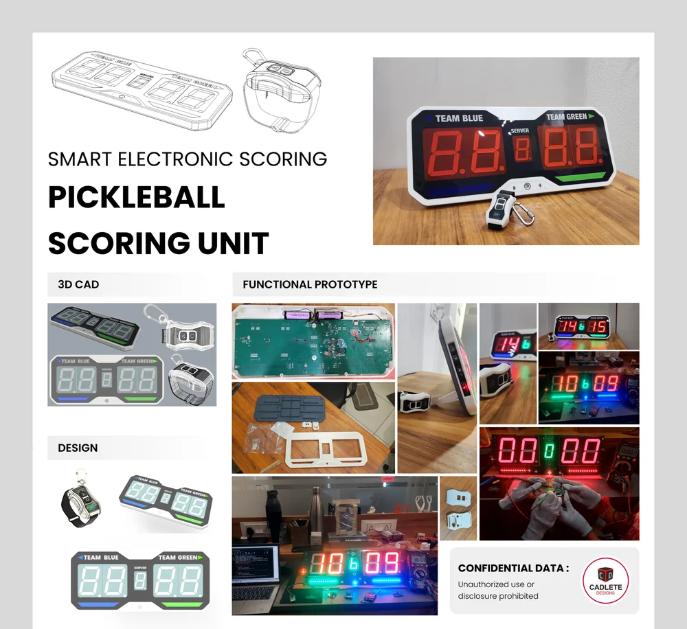 Pickleball Scoring System, a real product design and manufacturing project by CADLETE Designs