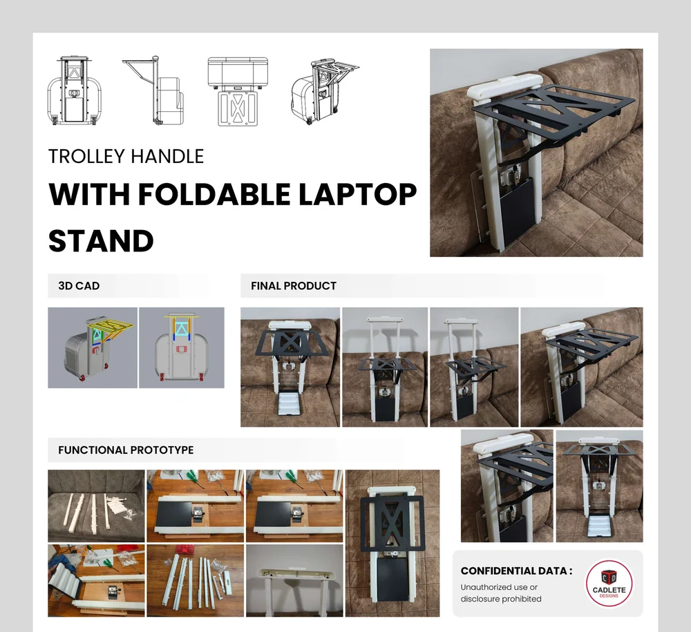 Trolley-Griff mit klappbarem Laptop-Ständer