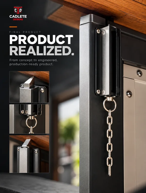 Chain-Operated Latch for Tall Barn Doors: Operate a 20 ft Door Lock from the Ground: Final Product