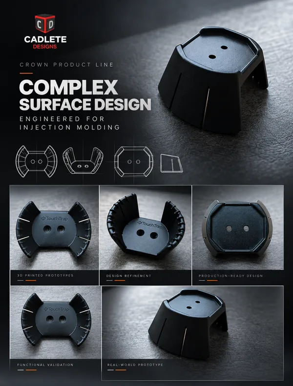 Crown Product Line: Complex Surface Design Engineered for Injection Molding: Functional Prototype