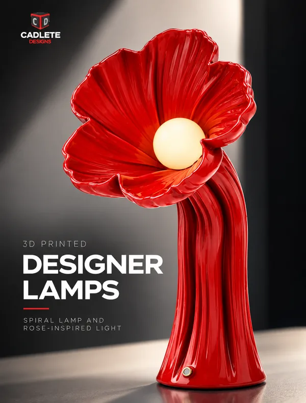 3D Printed Designer Lamps: Spiral Lamp and Rose-Inspired Light: Final Product
