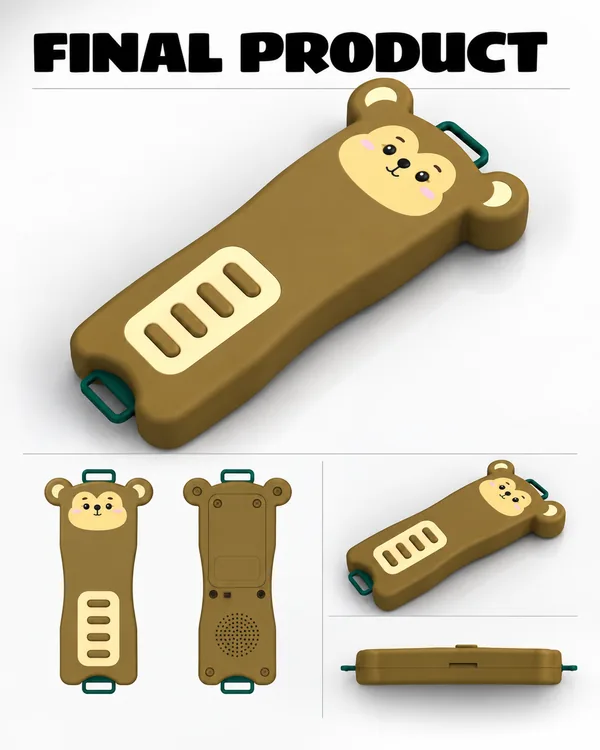 Electronic Toy Whistle: From Ideation Sketches to Molding-Ready Design: Final Product