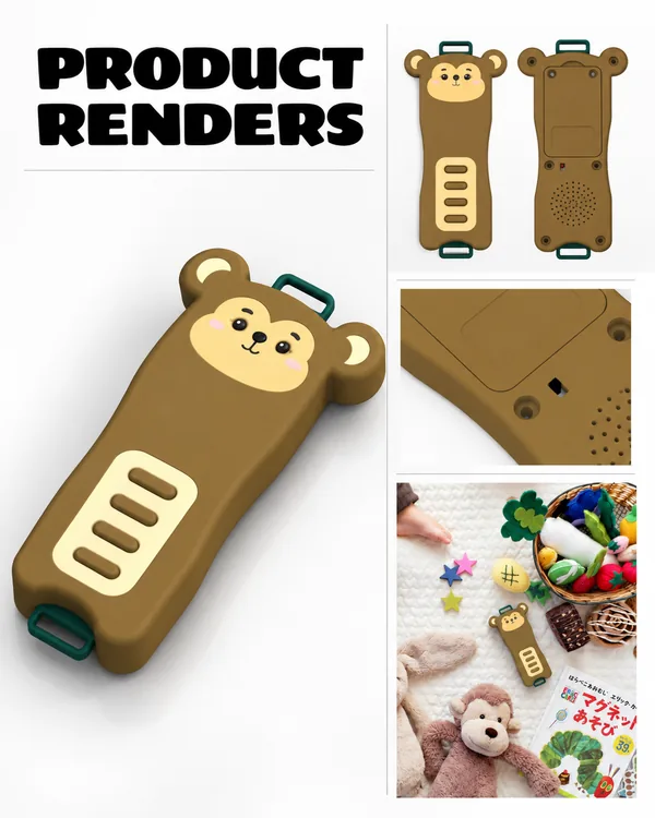Electronic Toy Whistle: From Ideation Sketches to Molding-Ready Design: Renders