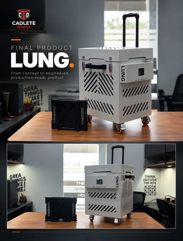 Smart Heart and Lung Transport System: Commercial Organ Boxes with App-Based Temperature Monitoring: Final Product: Lung Box