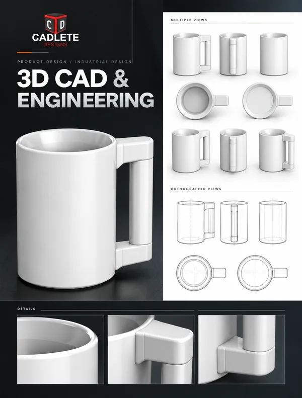 Heavy-Duty Stainless Steel Mug: CNC-Machined Premium Drinkware with PVD Finish: 3D CAD