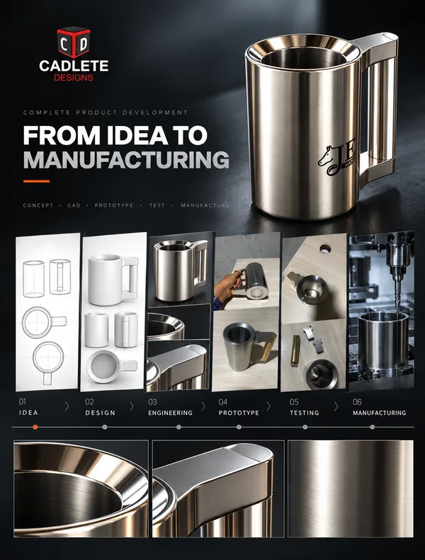 Heavy-Duty Stainless Steel Mug: CNC-Machined Premium Drinkware with PVD Finish: Manufacturing