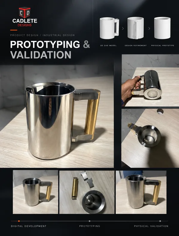 Heavy-Duty Stainless Steel Mug: CNC-Machined Premium Drinkware with PVD Finish: Prototype