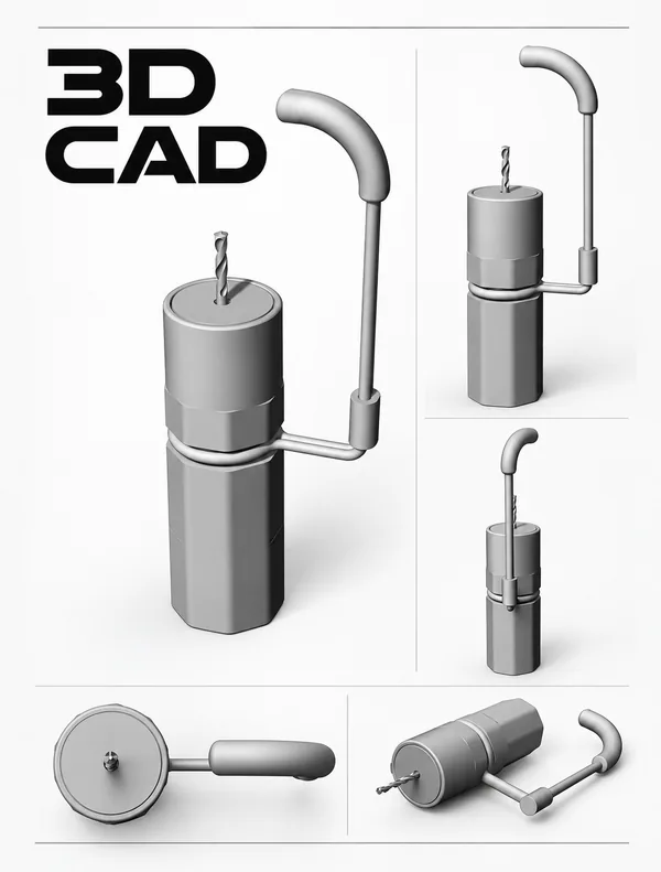 Hobby Helper: Malgriff und Stiftenkloben für Miniaturen, vom Prototyp über Kickstarter zur Produktion: 3D-CAD