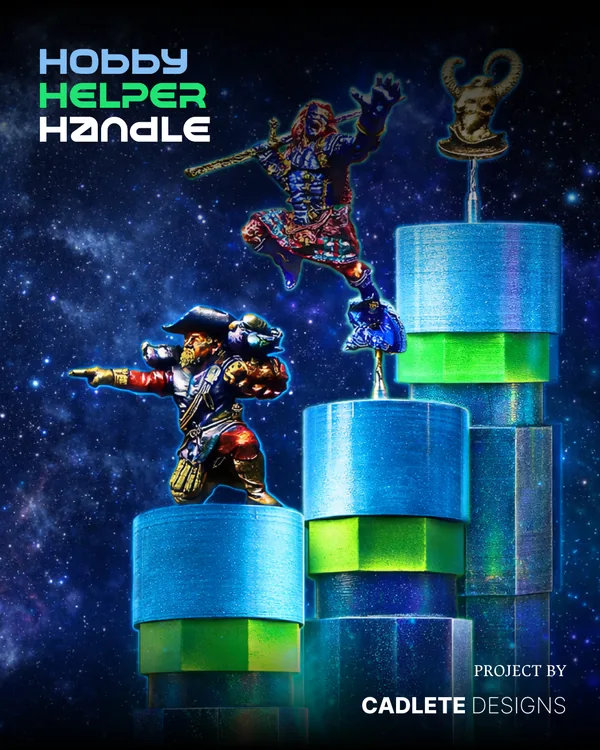 Hobby Helper: Malgriff und Stiftenkloben für Miniaturen, vom Prototyp über Kickstarter zur Produktion: Produkt im Einsatz