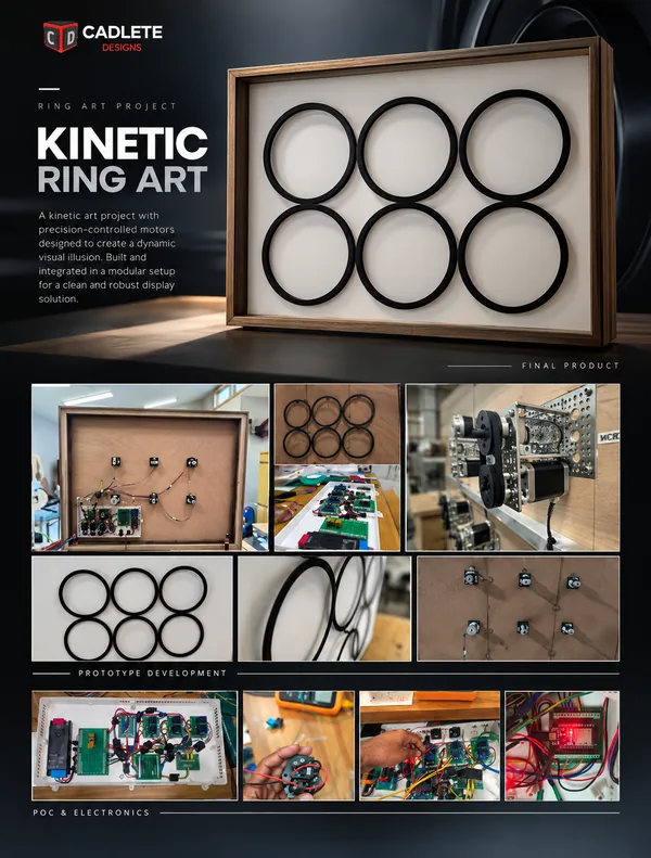 Kinetic Ring Art Installation: Six-Motor Control System Built in India, Sold in the USA: Project Overview