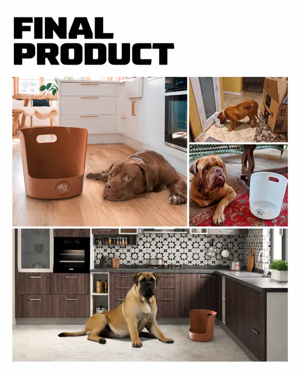 Mastiff Dog Feeding Bucket: Low-Cost Sheet Metal Prototype for Large Breeds: Final Product