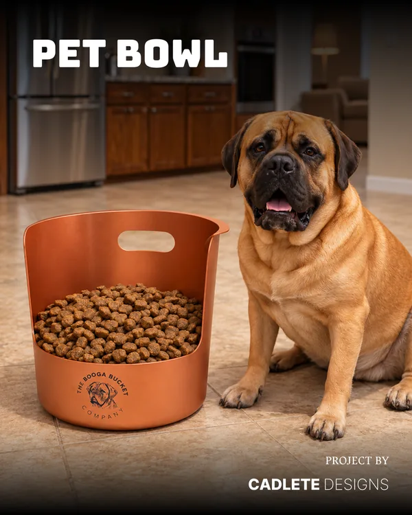 Mastiff Dog Feeding Bucket: Low-Cost Sheet Metal Prototype for Large Breeds: Product Showcase