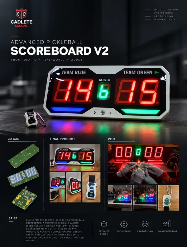 Pickleball Scoreboard V2: Smart MVP with App Integration, Ready for Crowdfunding: Project Overview