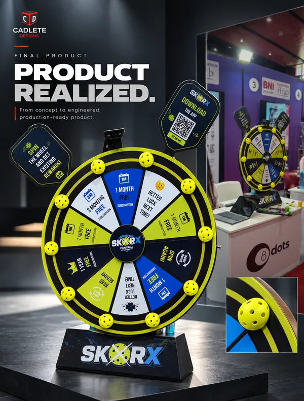 SkorX Premium Spin Wheel: Event-Ready Brand Activation for Pickleball Events: Final Product