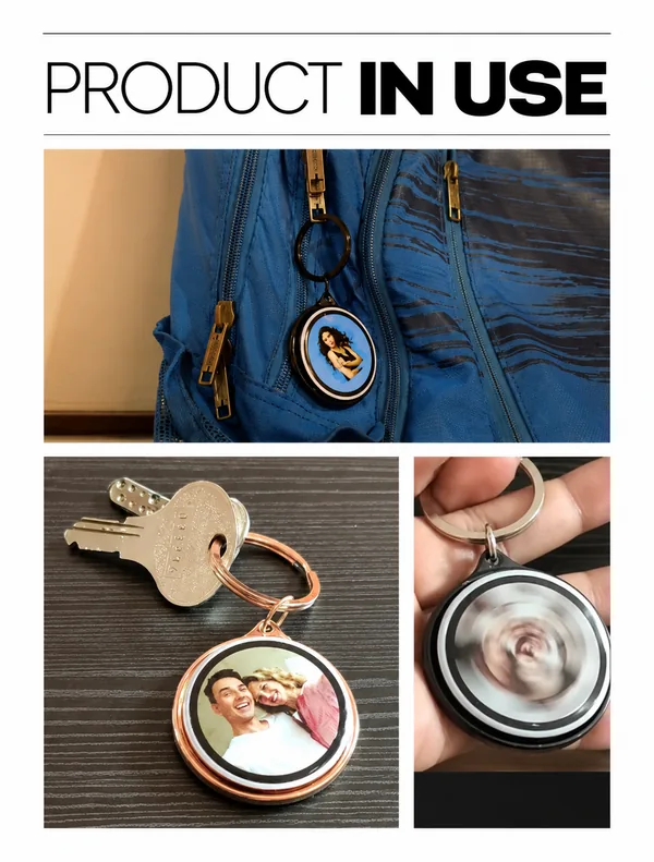 Custom Rotating Metal Keychains: Zinc Die Cast with Premium Finishes: Product in Use