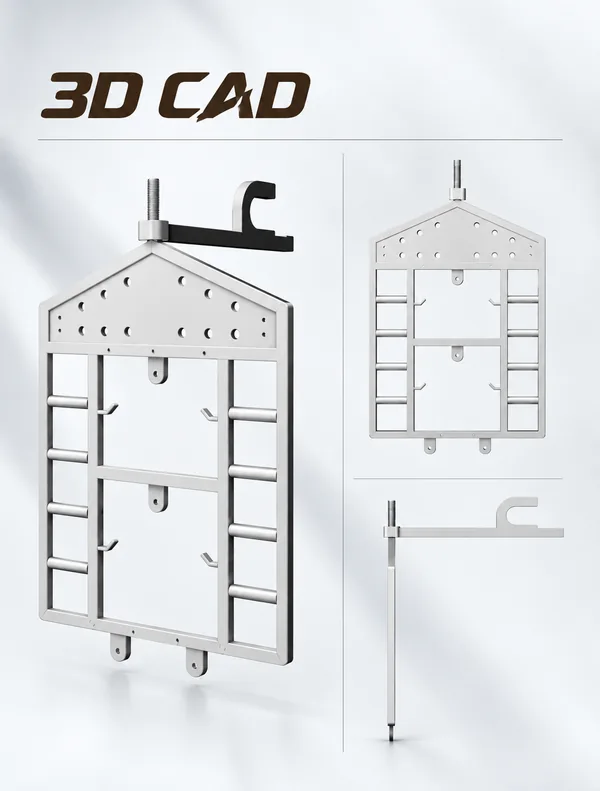 Telescopic Aluminum Ornament Hanger: From Functional Prototype to Die-Cast Production: 3D CAD