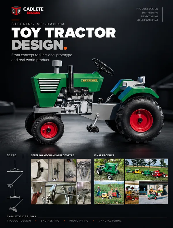 Toy Tractor Steering Mechanism: Six Iterations to Smooth, Effortless Steering: Project Overview