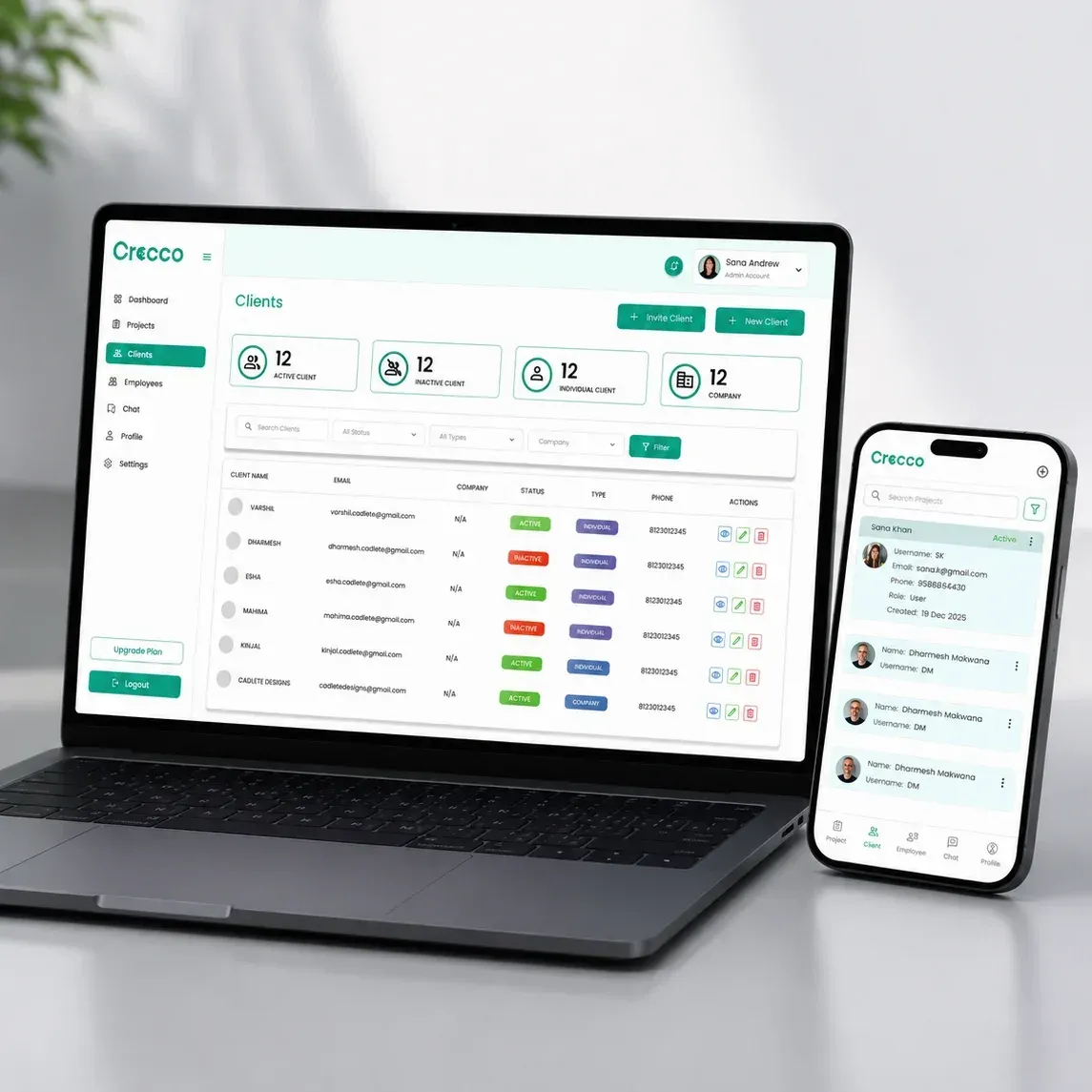 Crocco, eine Web- und Mobile-App mit Backend und API von CADLETE Designs